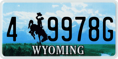 WY license plate 49978G