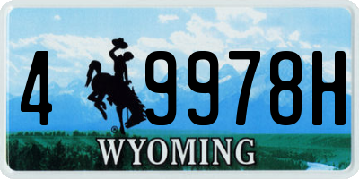 WY license plate 49978H