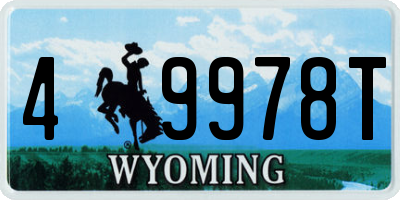 WY license plate 49978T