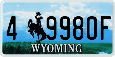 WY license plate 49980F