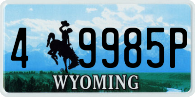 WY license plate 49985P