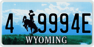WY license plate 49994E