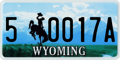 WY license plate 50017A