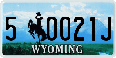 WY license plate 50021J