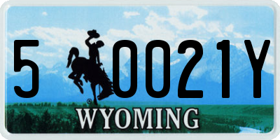 WY license plate 50021Y