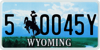 WY license plate 50045Y