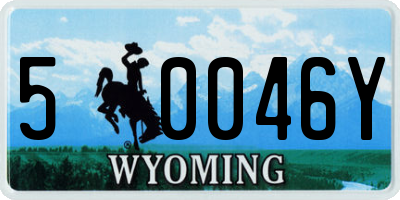 WY license plate 50046Y