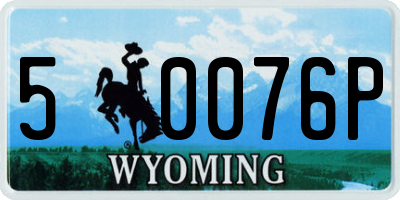 WY license plate 50076P