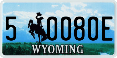 WY license plate 50080E