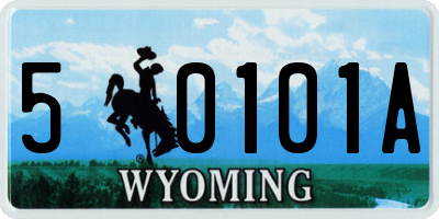 WY license plate 50101A