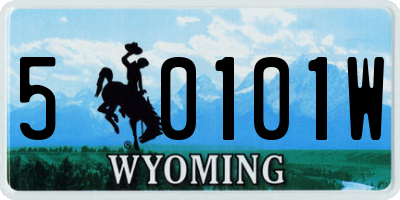 WY license plate 50101W
