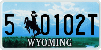 WY license plate 50102T