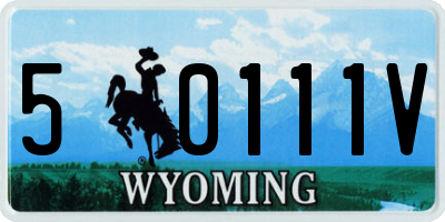 WY license plate 50111V
