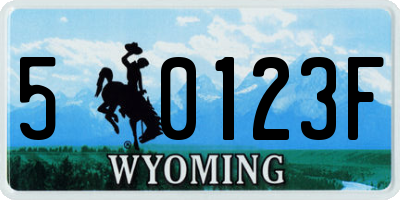 WY license plate 50123F