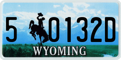WY license plate 50132D