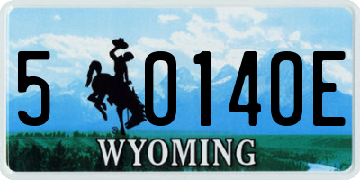 WY license plate 50140E