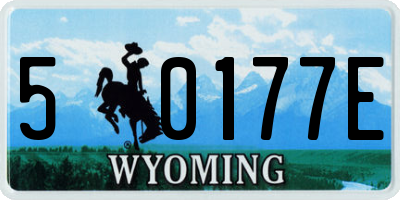 WY license plate 50177E