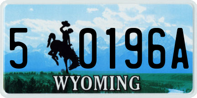 WY license plate 50196A