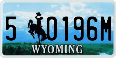 WY license plate 50196M