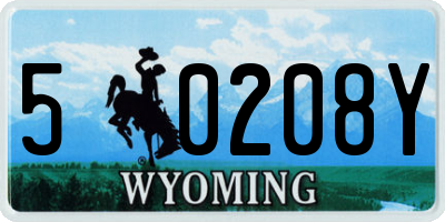 WY license plate 50208Y