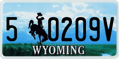 WY license plate 50209V