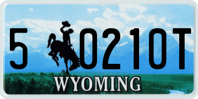 WY license plate 50210T