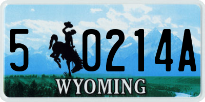 WY license plate 50214A