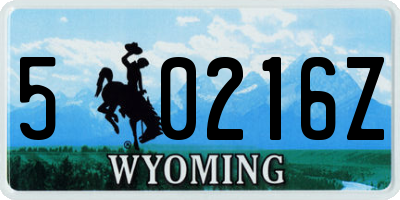 WY license plate 50216Z
