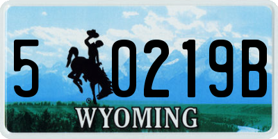WY license plate 50219B