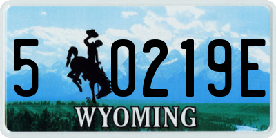 WY license plate 50219E