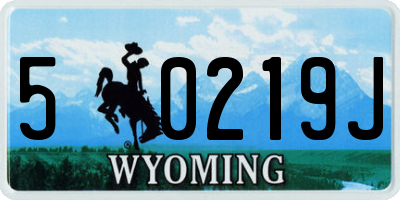 WY license plate 50219J