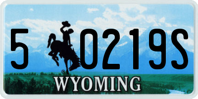 WY license plate 50219S