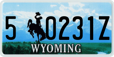 WY license plate 50231Z