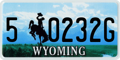WY license plate 50232G