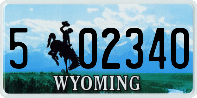 WY license plate 50234O