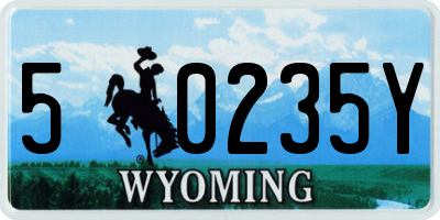 WY license plate 50235Y