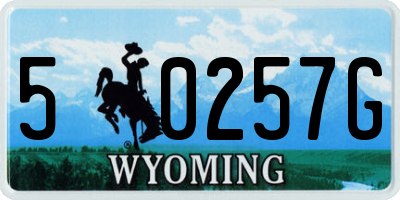 WY license plate 50257G