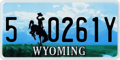 WY license plate 50261Y