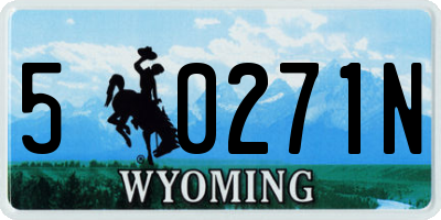 WY license plate 50271N