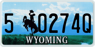 WY license plate 50274Q
