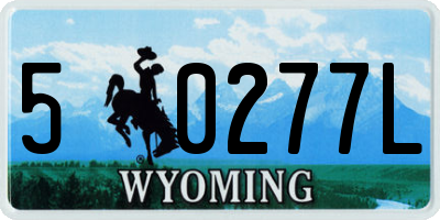 WY license plate 50277L