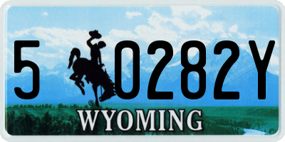 WY license plate 50282Y