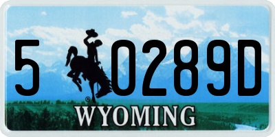 WY license plate 50289D