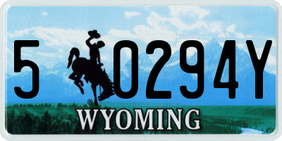 WY license plate 50294Y