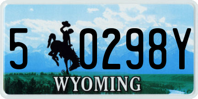 WY license plate 50298Y