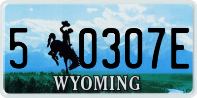WY license plate 50307E