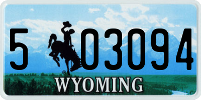 WY license plate 503094