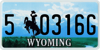 WY license plate 50316G