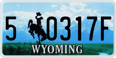 WY license plate 50317F