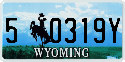 WY license plate 50319Y